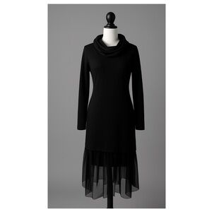 Elegant Black Asymmetrical Dress/tunic